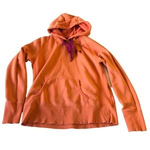Under Armour Storm Loose Sweatshirt Hoodie Orange Pink Logo Pullover M